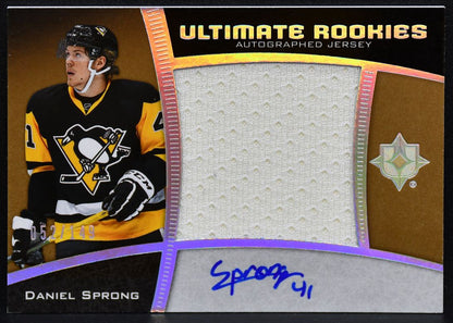 2015-16 UD Ultimate Collection Gold  Sprong Penguins RC Auto 052/149 Jersey 2889