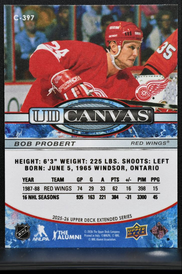 2025-26 Upper Deck Extended Series UD Canvas Bob Probert Detroit Red Wings 4304