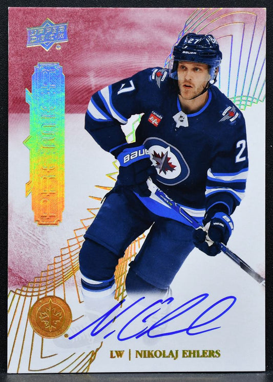 2022-23 Upper Deck Premier Red Auto Nikolaj Ehlers 18 Winnipeg Jets Auto 6897