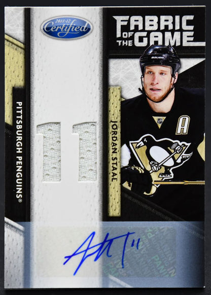 2011-12 Panini Certified Fabric of the Game Jordan Staal 119 Auto 17/25 Jersey