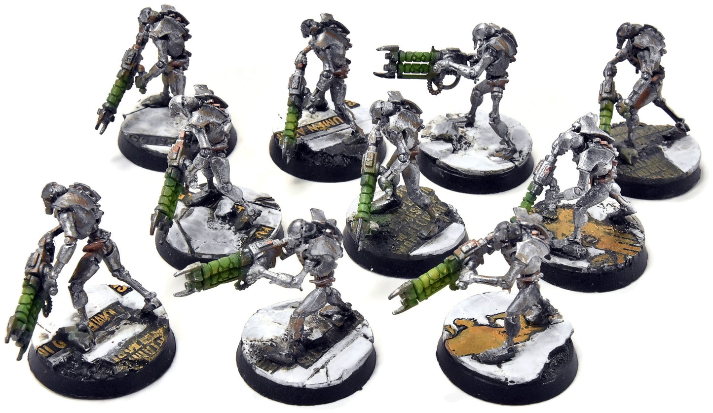 NECRONS 10 Necron Warriors #2 WELL PAINTED Warhammer 40K 4925