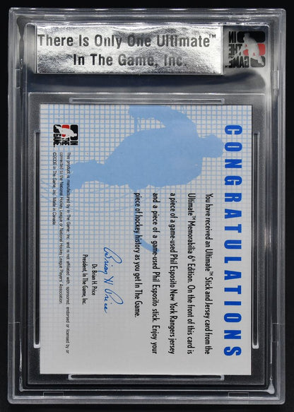 2005-06 ITG 6th Ultimate Stick and Jersey Phil Esposito 04/25 Stick/Jersey