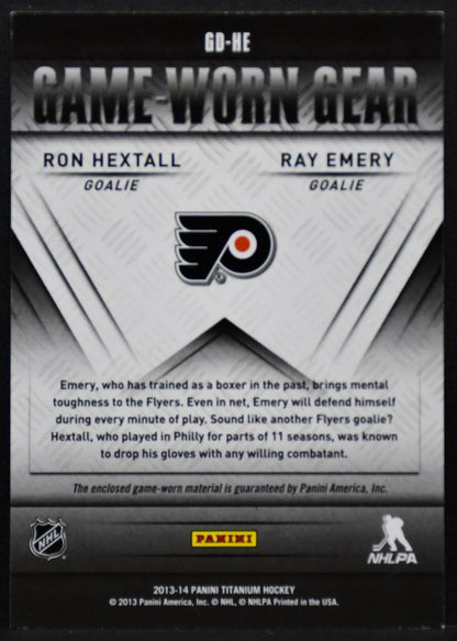 2013-14 Panini Titanium Game Worn Gear Dual Ron Hextall/Ray Emery Jersey 8739
