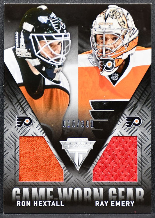 2013-14 Panini Titanium Game Worn Gear Dual Ron Hextall/Ray Emery Jersey 8739