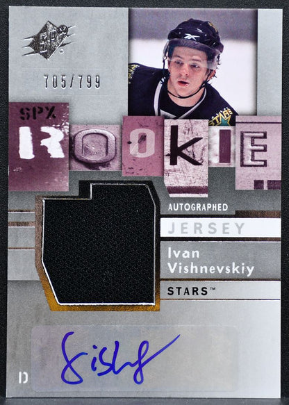 2009-10 SPx Rookie Auto Jersey Ivan Vishnevskiy RC Auto 705/799 Jersey 7424
