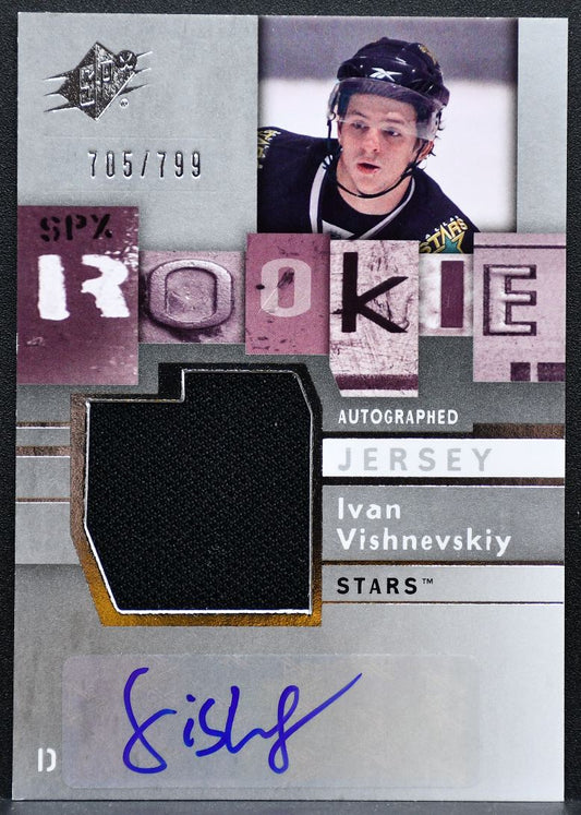 2009-10 SPx Rookie Auto Jersey Ivan Vishnevskiy RC Auto 705/799 Jersey 7424