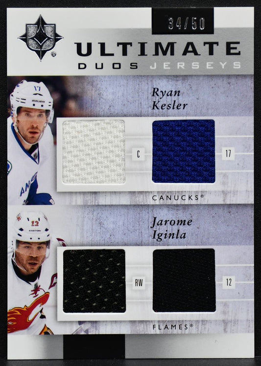 2011-12 UD Ultimate Collection Duos Jerseys Iginla/Kesler Flames/Canucks /50 3910