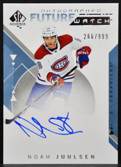 2018-19 SP Authentic Future Watch Auto Noah Juulsen RC Auto 266/999 9618