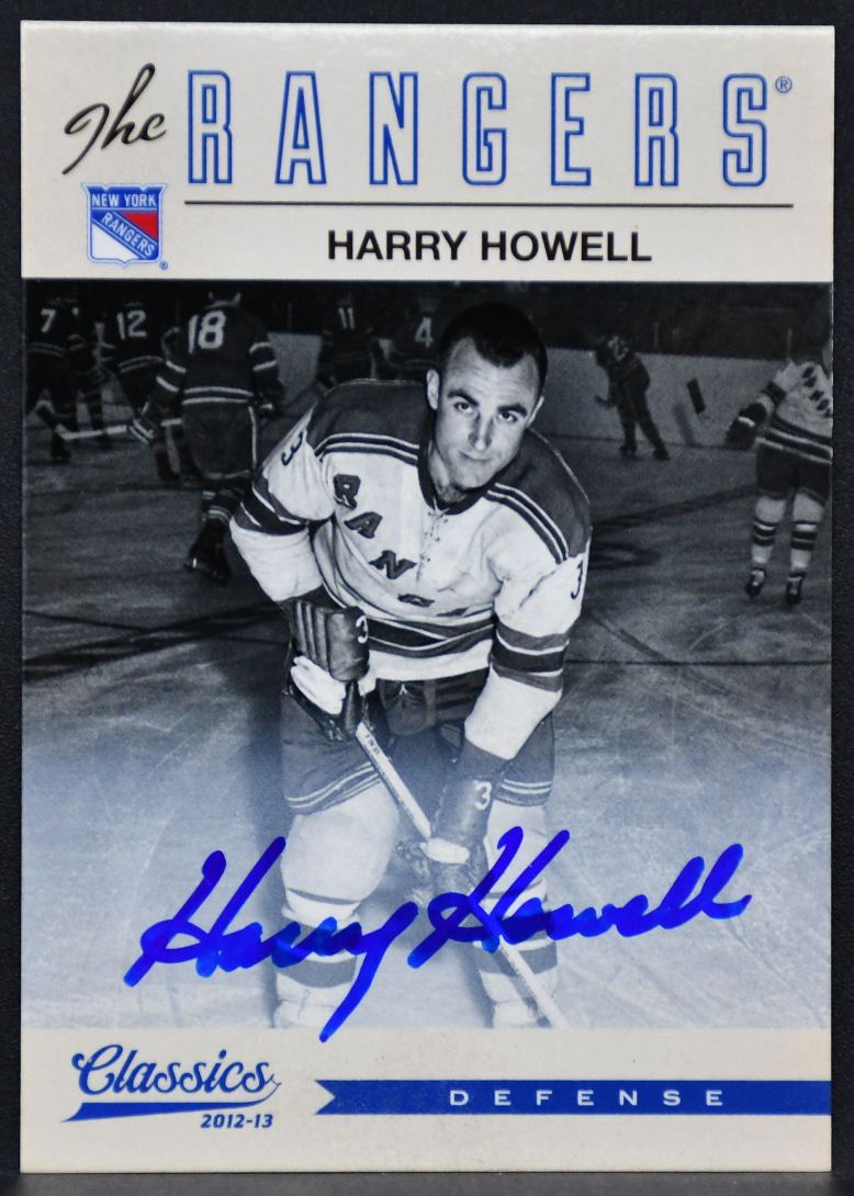 2012-13 Panini Classics Signatures Autographs Harry Howell 144 Rangers Auto 0089