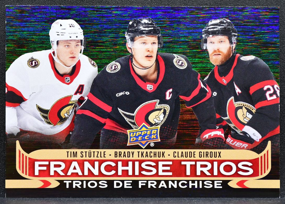 2024-25 UD Tim Hortons Franchise Trios Stutzle/Brady Tkachuk/Giroux 9416