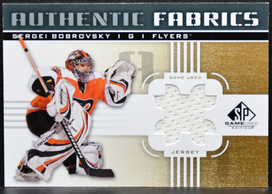 2011-12 SP Game Used Authentic Fabrics Sergei Bobrovsky AF-SB Flyers Jersey 5306