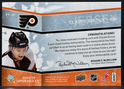 2008-09 Upper Deck Ice Fresh Threads Claude Giroux FT-GI Flyers Jersey 5555
