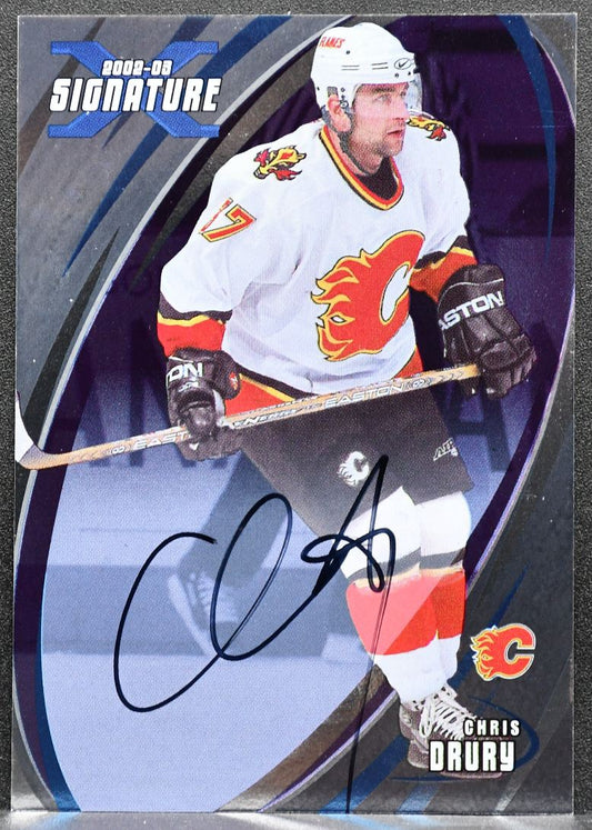 2003-04 In The Game Signature Chris Drury 099 Buffalo Sabres Auto 7344