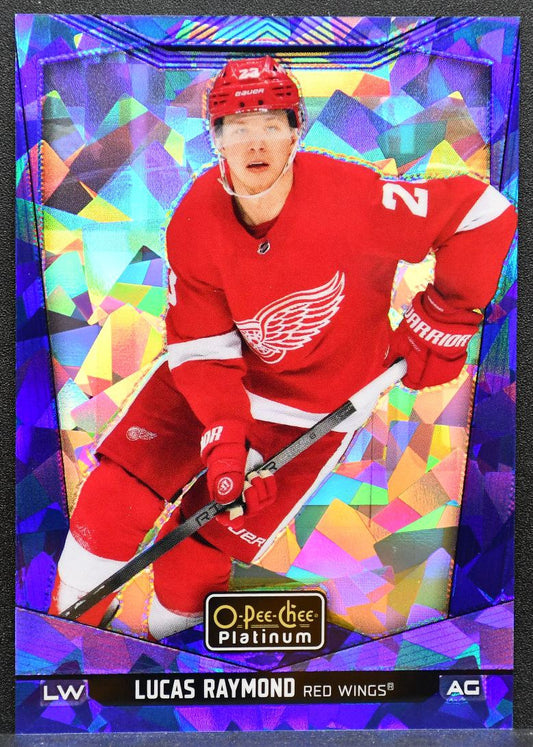 2024-25 O-Pee-Chee Platinum Blue Fragments Lucas Raymond Red Wings 067/125 1402
