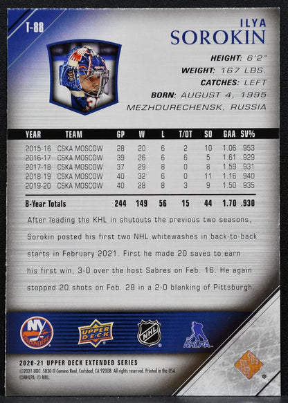 2020-21 UD Extended Series Young Guns 2005-06 Tribute Sorokin Islanders RC 2799