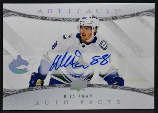 2024-25 UD Artifacts Nils Aman AF-NA Vancouver Canucks Auto