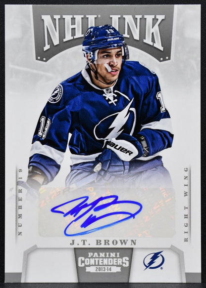 2013-14 Panini Contenders NHL Ink J.T. Brown I-JTB Tampa Bay Lightning Auto 2346
