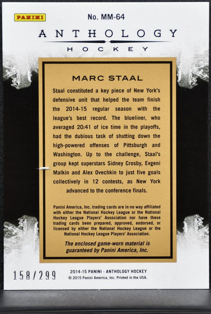 2014-15 Panini Anthology Massive Materials Marc Staal MM-64 /299 Patch 6874