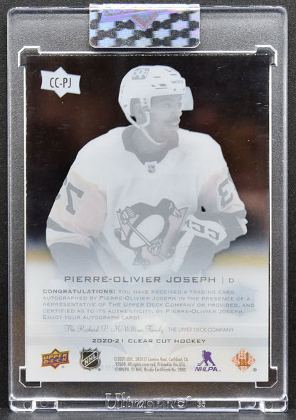 2020-21 UD Clear Cut Base Set Rookie Pierre-Olivier Joseph Penguins RC Auto 2348