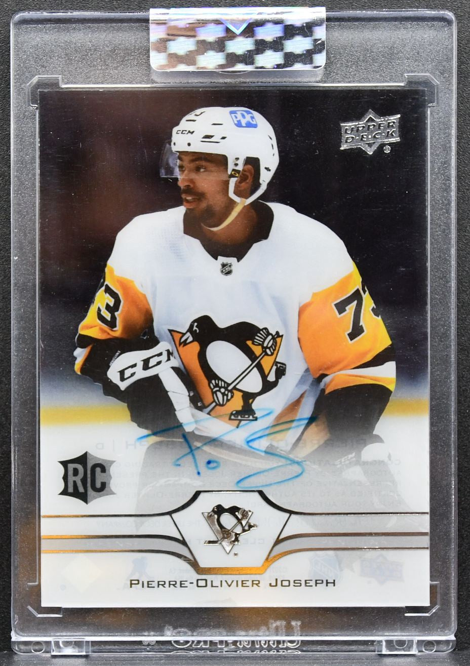 2020-21 UD Clear Cut Base Set Rookie Pierre-Olivier Joseph Penguins RC Auto 2348