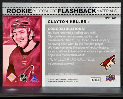 2018-19 UD Rookie Photoshoot Flashback Materials Jersey Keller Jersey 0634