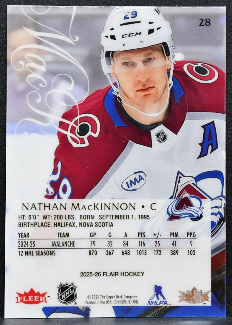 2025-26 Flair Nathan MacKinnon 28 Colorado Avalanche 5374