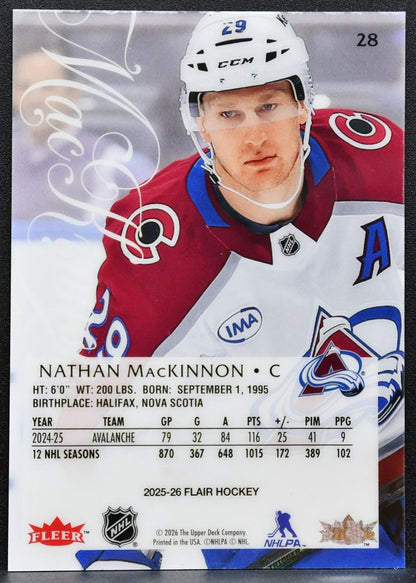 2025-26 Flair Nathan MacKinnon 28 Colorado Avalanche 5374