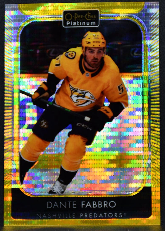 2021-22 O-Pee-Chee Platinum Seismic Gold Dante Fabbro 104 Predators 29/50 7733