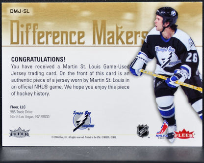 2005-06 Fleer Ultra Difference Makers Jersey St. Louis Lightning Jersey 8655