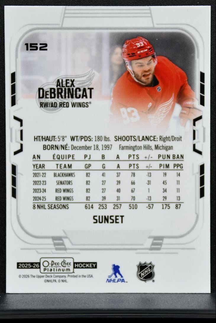 2025-26 O-Pee-Chee Platinum Sunset Alex DeBrincat 152 Detroit Red Wings 9539