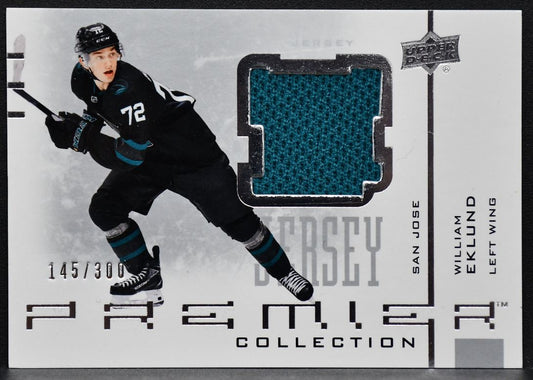 21-22 UD Premier 20th Anniversary Jersey Eklund San Jose Sharks /300 Jersey 7482
