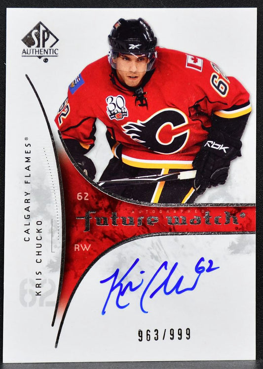 2009-10 SP Authentic Future Watch Auto Kris Chucko 254 Flames RC Auto 963/999