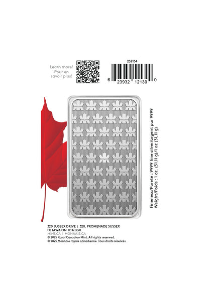 1 Oz. 99.99% Pure Silver Bar In Proudly Canadian Packaging (Premium Bullion) 2025