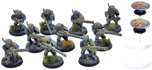 TAU EMPIRE 12 Strike Team #1 WELL PAINTED Warhammer 40K