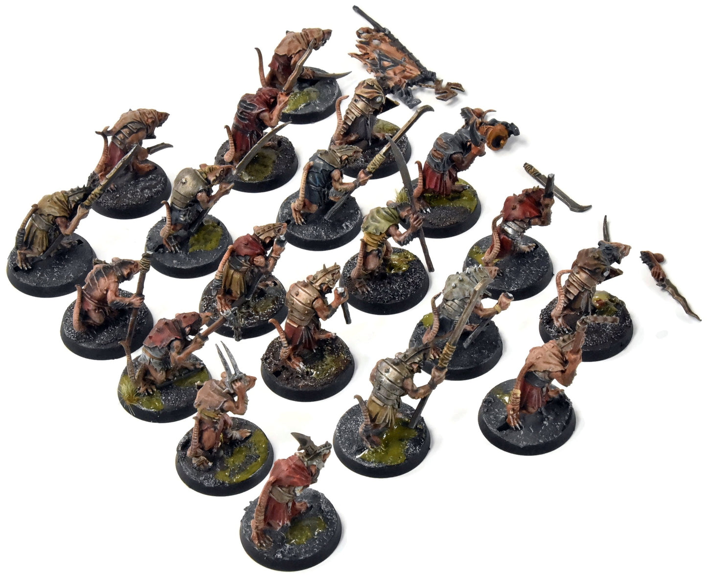 SKAVEN 20 Clanrats #5 WELL PAINTED Broken & Missing Bits Warhammer Sigmar