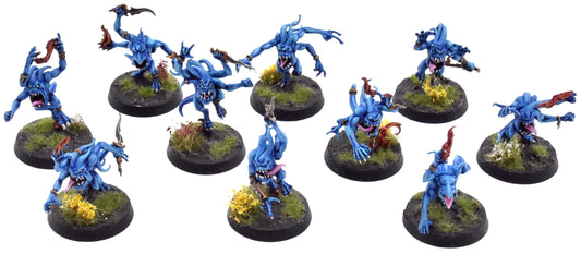 DISCIPLES OF TZEENTCH 10 Blue Horrors #1 COMMISSION PRO PAINTED Warhammer Sigmar 0133