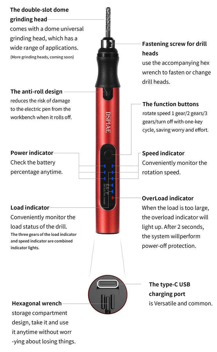 DSPIAE Portable Electric Sanding Pen