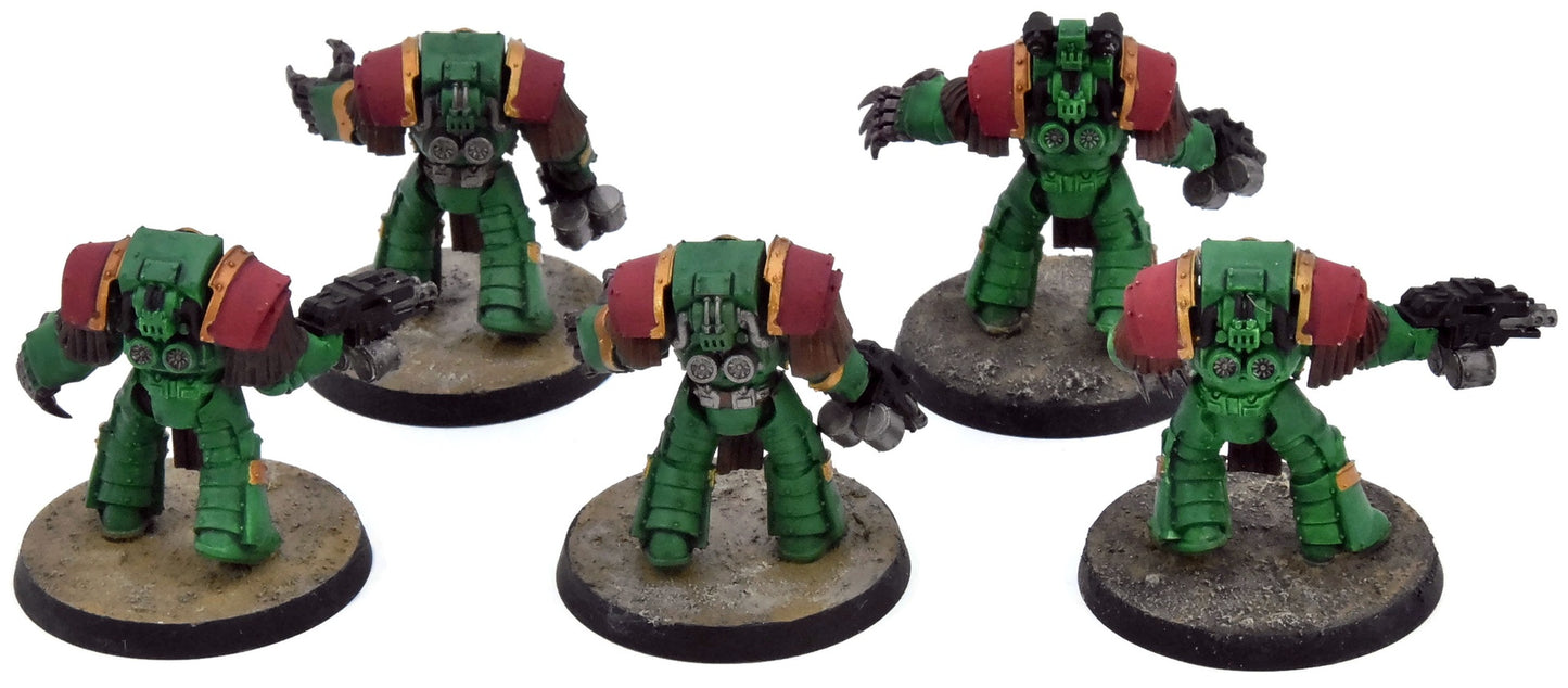 SPACE MARINES Horus Heresy 5 Cataphractii Terminators #1 WELL PAINTED 40K