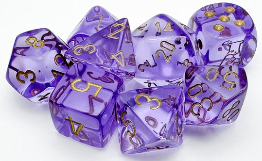Translucent 7-die Set Lavender/gold