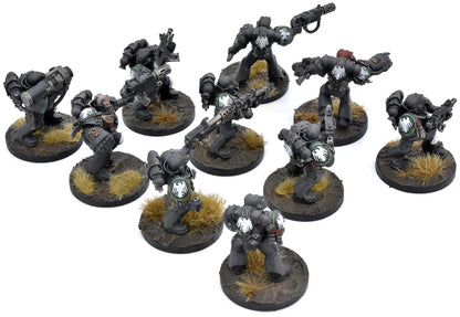 SPACE MARINES 10 Tactical Marines #1 WELL PAINTED 40K Raven Guard