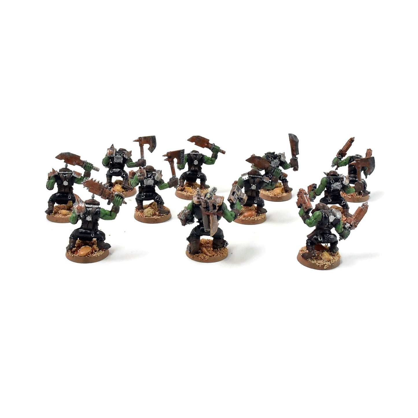 ORKS 10 Ork Boyz With Nob #10 WELL PAINTED 40K