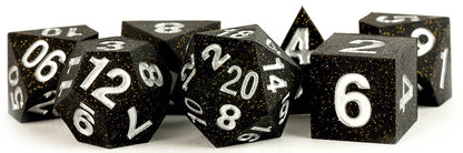 Silicone 7 Dice Set Rubber Gold Scatter 16mm