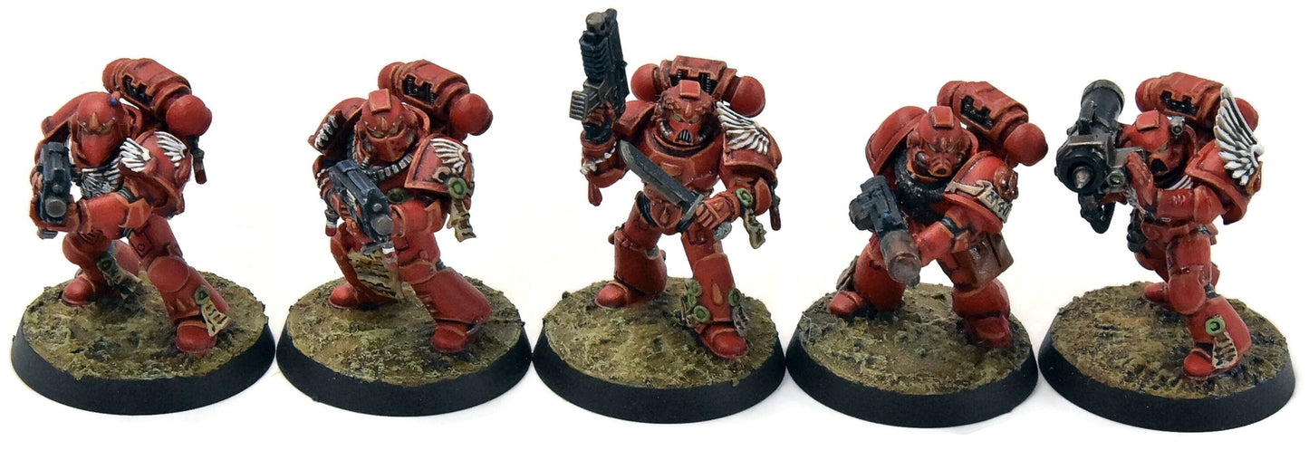 BLOOD ANGELS 10 Tactical Space Marines #2 WELL PAINTED Warhammer 40K