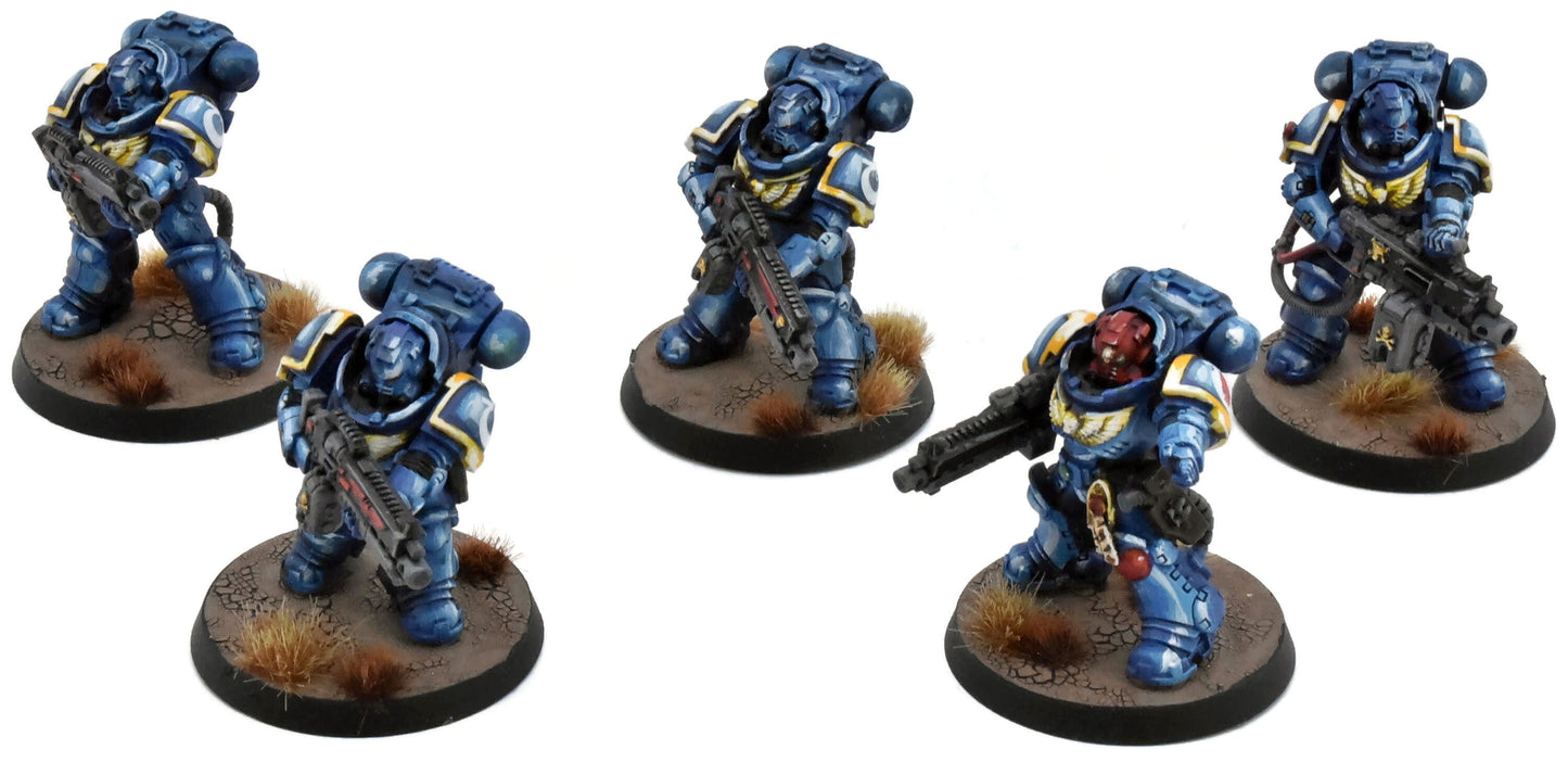SPACE MARINES 5 Heavy Intercessors #1 WELL PAINTED Warhammer 40K 1390