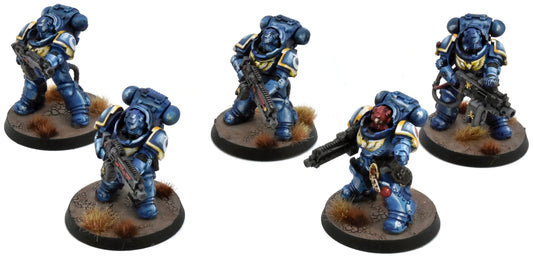 SPACE MARINES 5 Heavy Intercessors #1 WELL PAINTED Warhammer 40K 1390