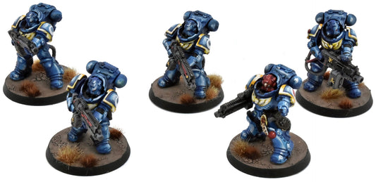 SPACE MARINES 5 Heavy Intercessors #1 WELL PAINTED Warhammer 40K 1390