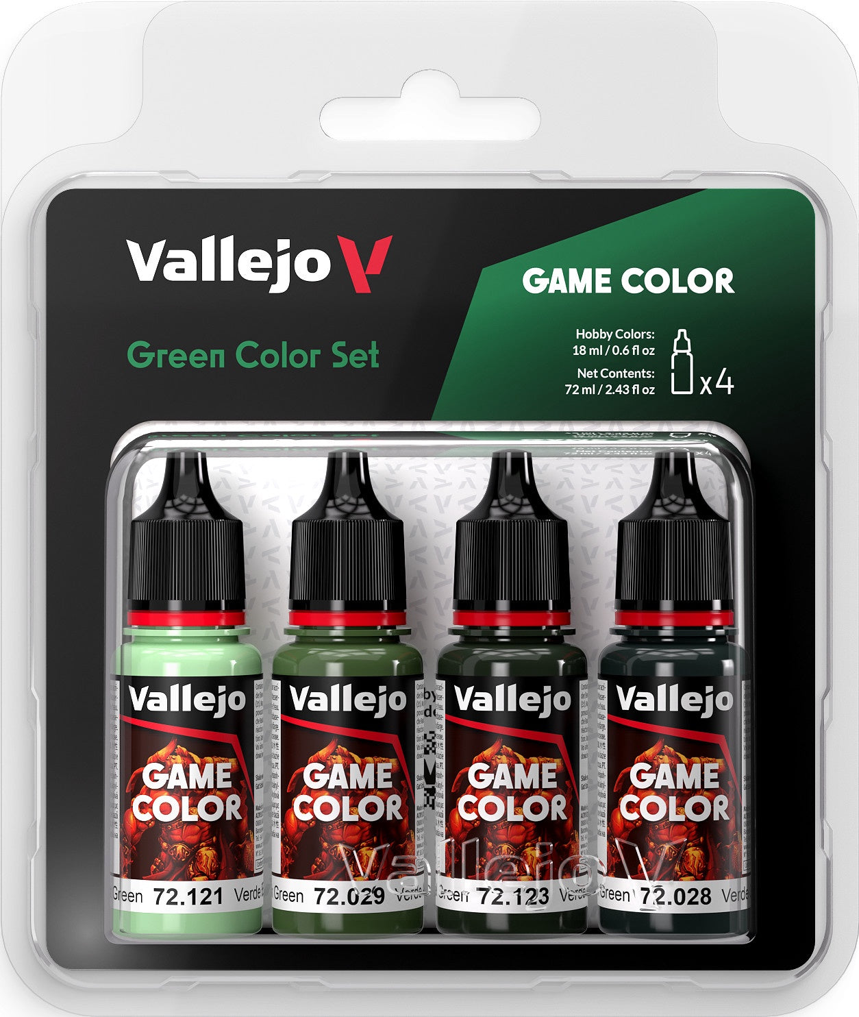 Ensemble de couleurs pour jeux Vallejo Vert