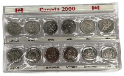 25 cents collection set Canada Month of the year 2000