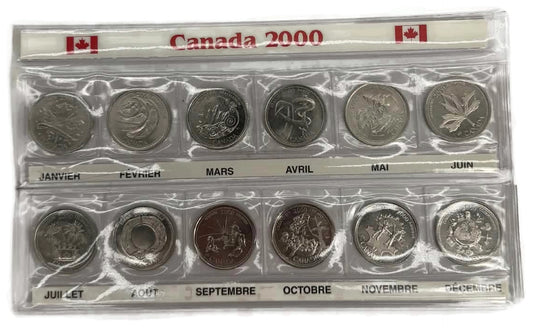 25 cents collection set Canada Month of the year 2000