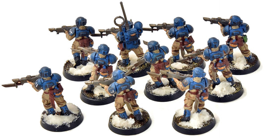 ASTRA MILITARUM 10 Cadian Shock Troops #2 Warhammer 40K WELL PAINTED